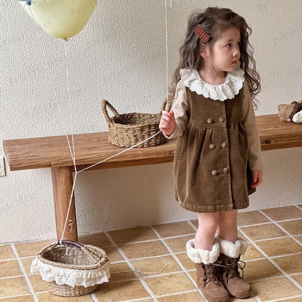 Baby Toddler Girl Cord Sleeveless Sweet Dress