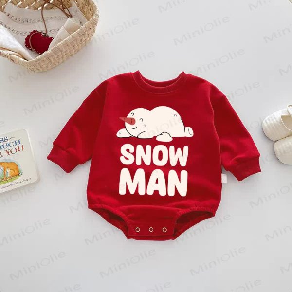 SNOW MAN Baby Red Bodysuit