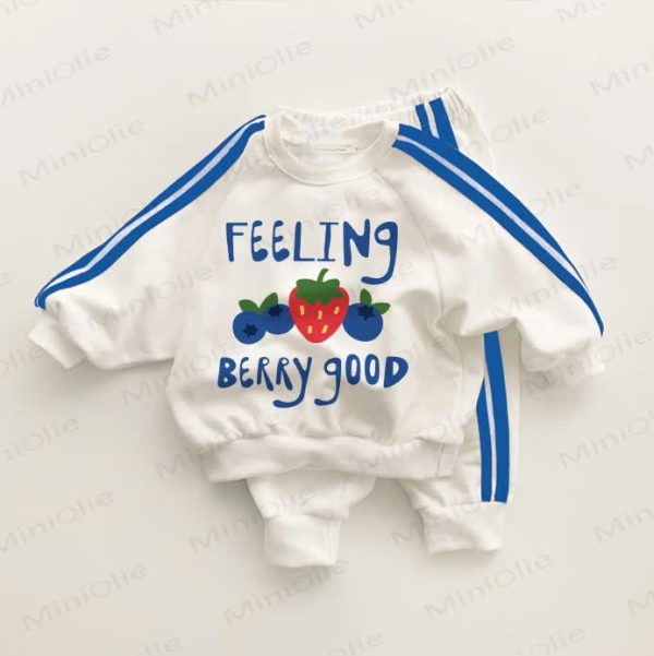 FEELING BERRY GOOD Baby Toddler Blue Striped 2-piece Set