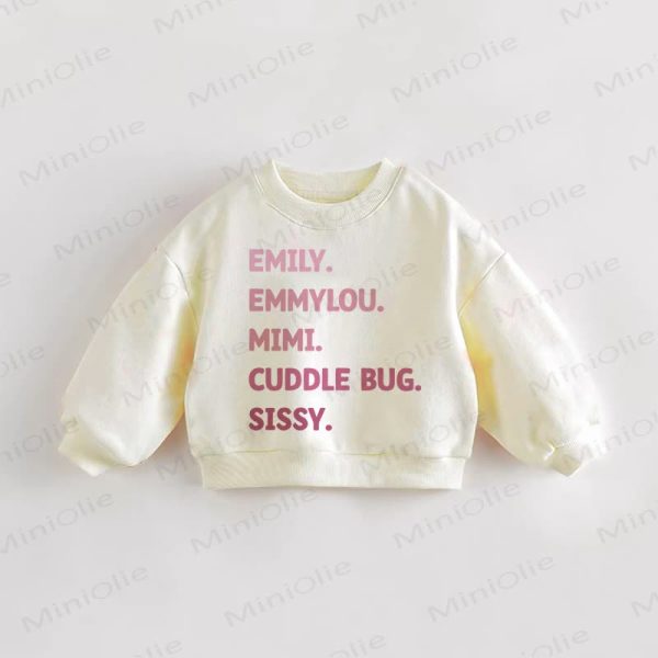 EMILY EMMYLOU MIMI CUDDLE BUG SISSY Baby Toddler Cream Sweatshirt