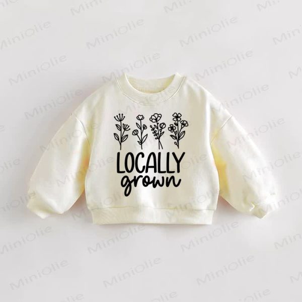 LOCALLY GROWN Baby Toddler Flower Cream Sweatshirt