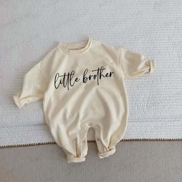 LITTLE BROTHER Baby Toddler Beige Romper