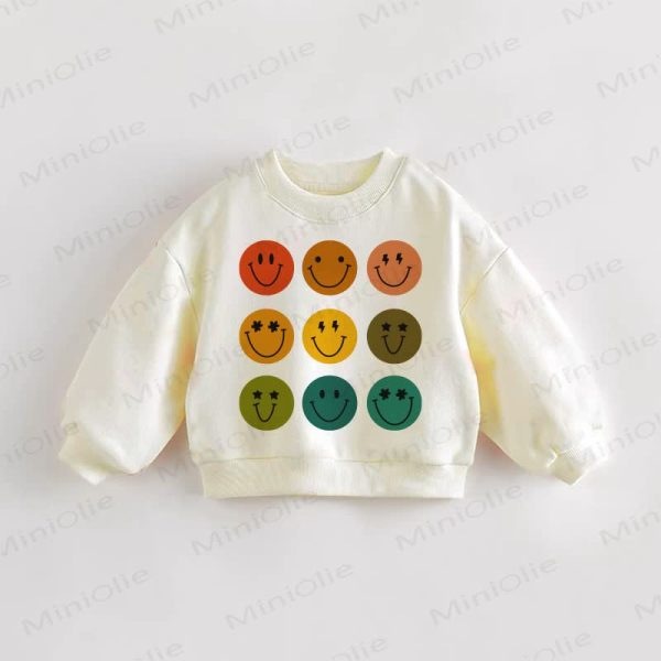 Baby Toddler Smiley Face Cream Sweatshirt