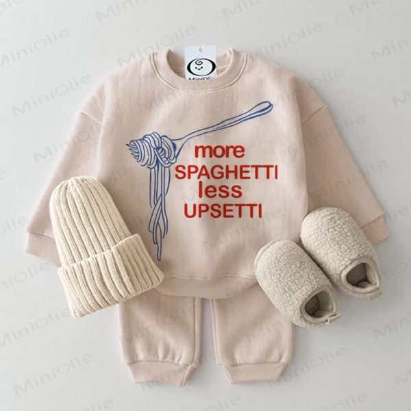 MORE SPAGHETTI LESS UPSETTI Baby Beige 2-piece Set