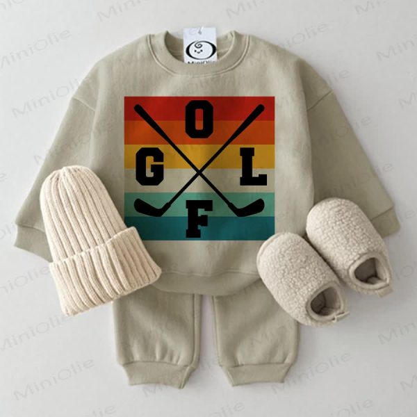 GOLF Baby Colored Striped Sweatshirt 2-piece Grey Green Set