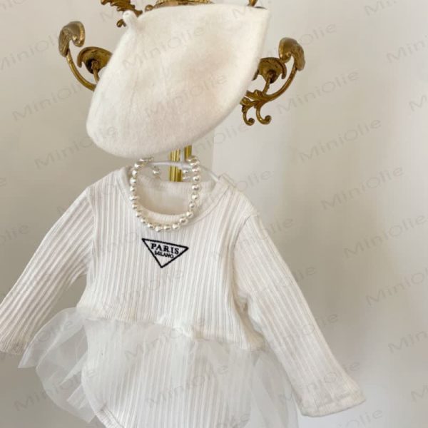 PARIS Baby Toddler Solid Color Romper Dress