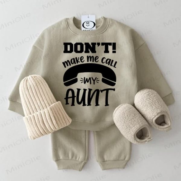 DON'T MAKE ME CALL MY AUNT Baby Grey Green 2-piece Set