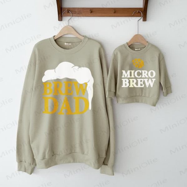 BREW DAD / MICRO BREW Grey Green Family Sweatshirt