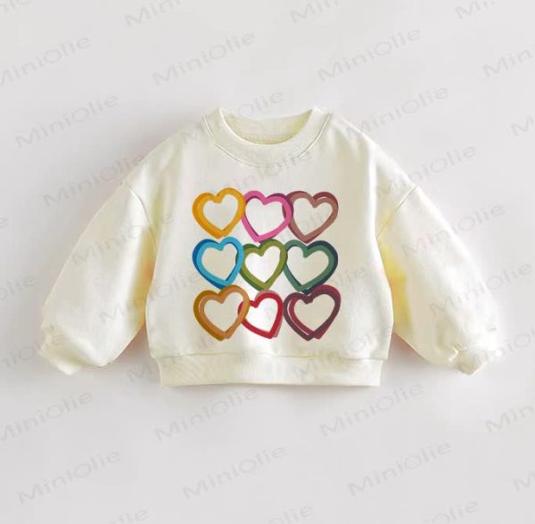 Baby Toddler Colored Hearts Casual Sweatshirt