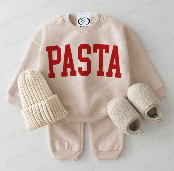 PASTA Baby Sweatshirt and Pants 2-piece Beige Set
