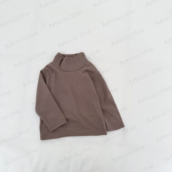 Baby Turtleneck Comfortable Solid Color T-shirt