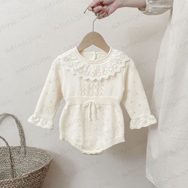Baby Knit Lace Collar Bodysuit