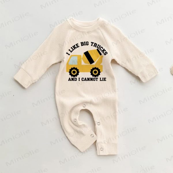 I LIKE BIG TRUCKS AND I CANNOT LIE Baby Waffle Romper