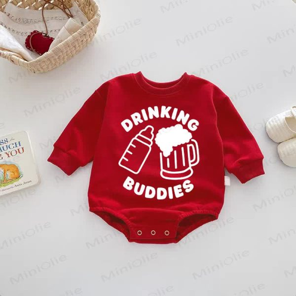 DRINKING BUDDIES Baby Red Bodysuit