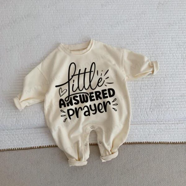 LITTLE ANSWERED PRAYER Baby Beige Romper