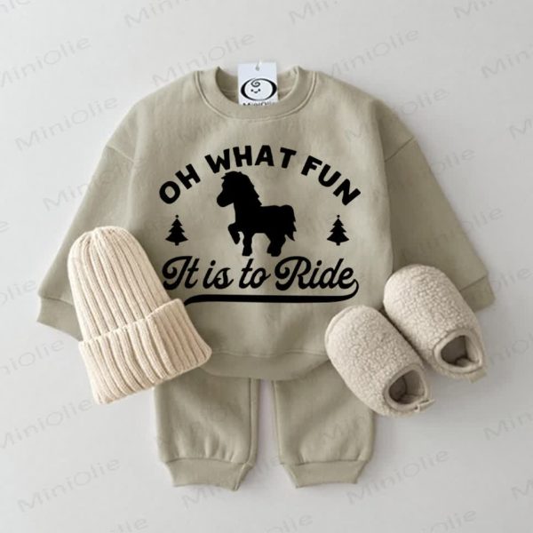 OH WHAT FUN IT IS TO RIDE Baby Pony Sweatshirt 2-piece Set