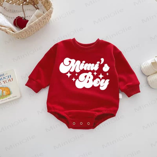 MIMI'S BOY Baby Red Bodysuit