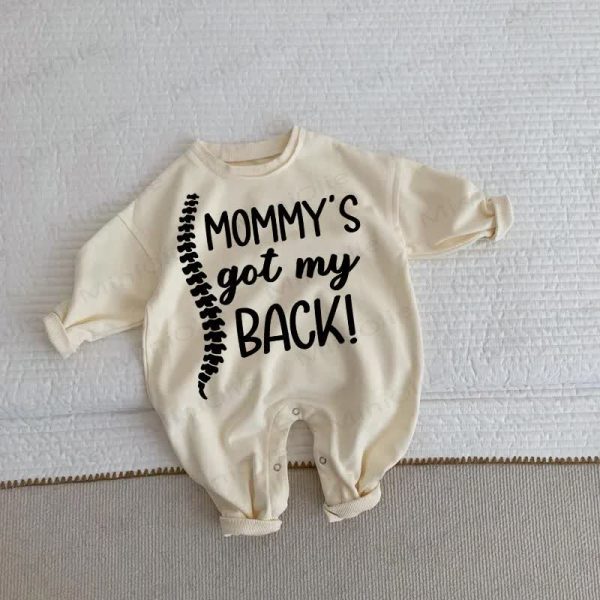 MOMMY'S GOT MY BACK Baby Toddler Beige Romper