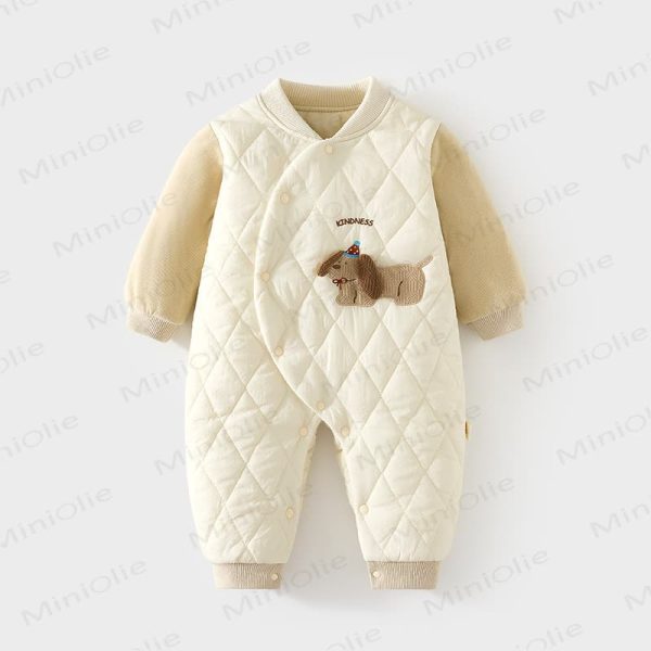 Baby Puppy Quilted Romper