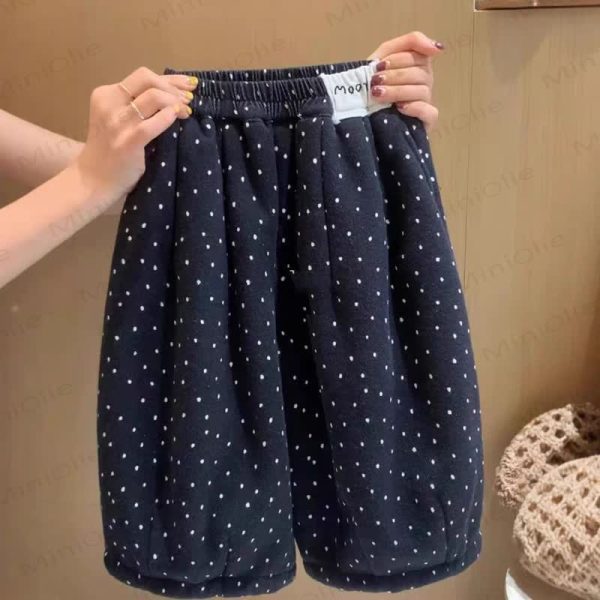 Baby Toddler Dot Fleece Lined Pants