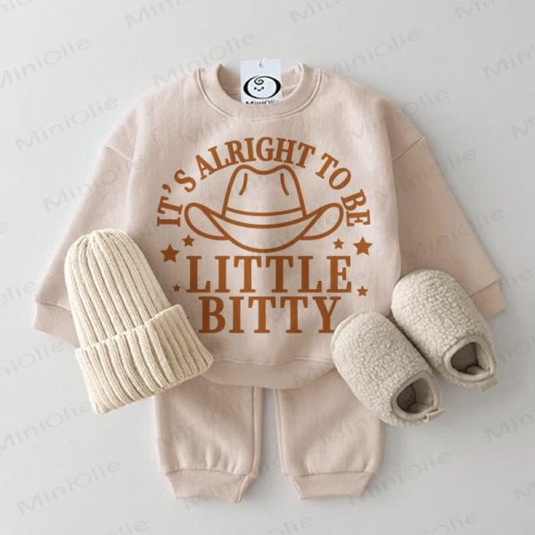 IT'S ALRIGHT TO BE LITTLE BITTY Baby Beige 2-piece Set