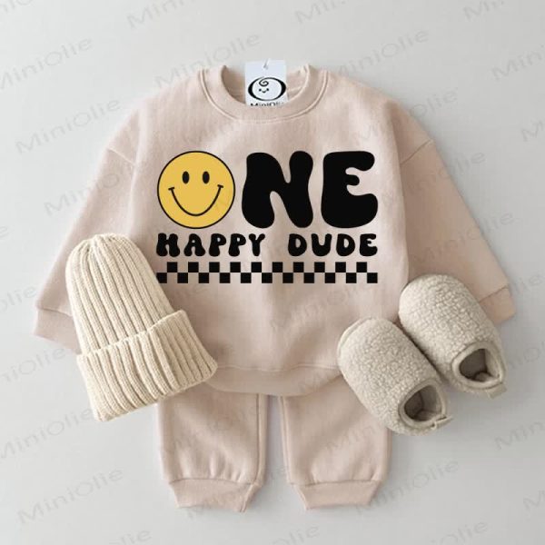 ONE HAPPY DUDE Baby Beige 2-piece Set