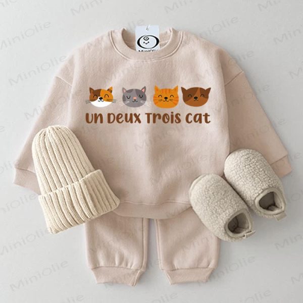 UN DEUX TROIS CAT Baby Beige 2-piece Set