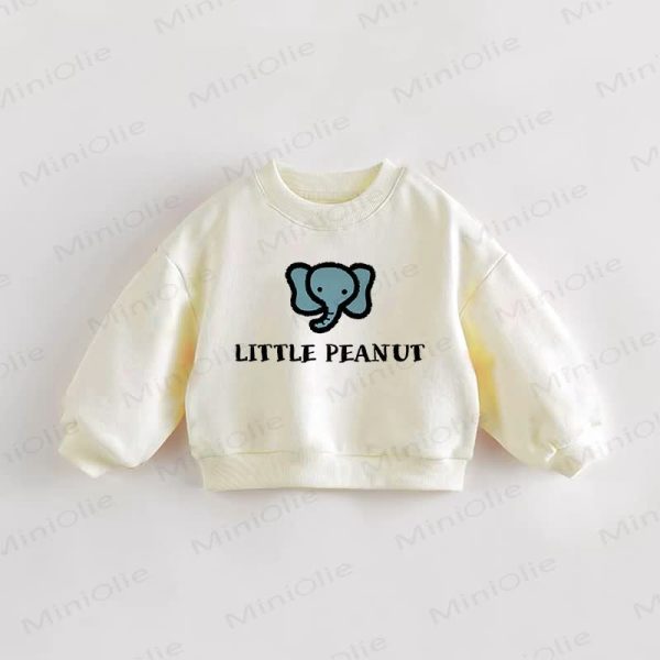 LITTLE PEANUT Baby Toddler Cream Elephant Sweatshirt