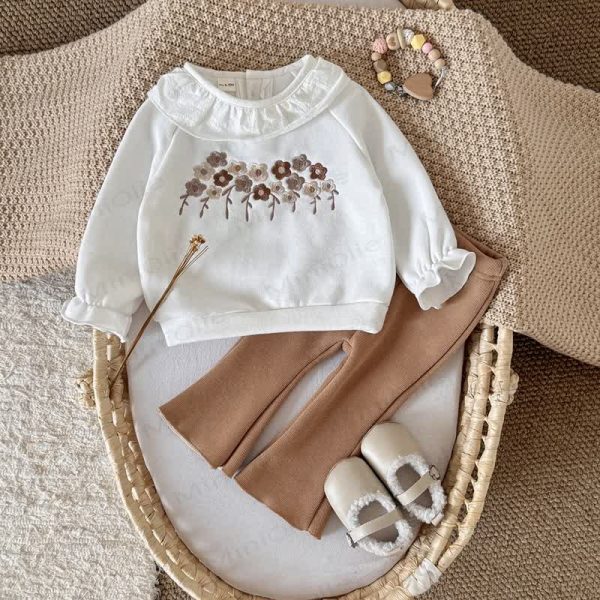 Baby Girl Embroidered Flower Knit 2-piece Set