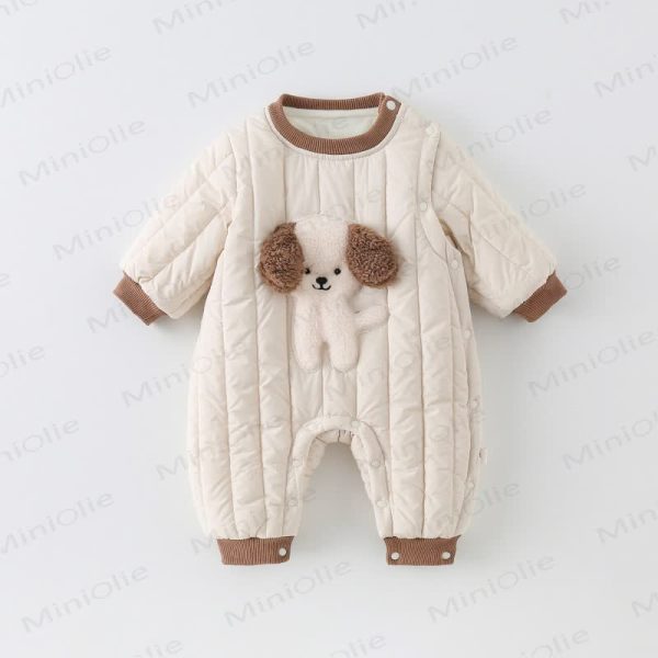 Baby Puppy Cartoon Quilted Cute Romper