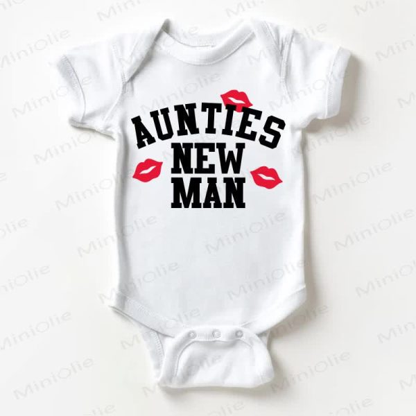 AUNTIES NEW MAN Baby White Bodysuit