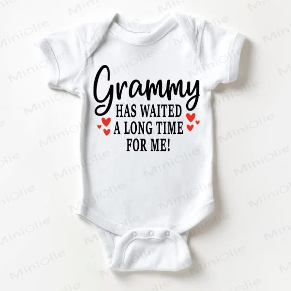 GRAMMY HAS WAITED A LONG TIME FOR ME! Baby White Bodysuit