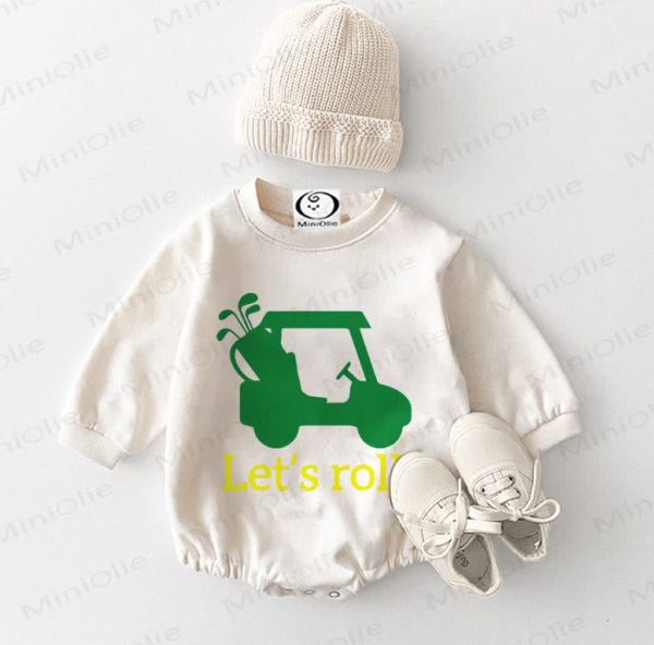 LET'S ROLL Baby Golf Cart White Bodysuit