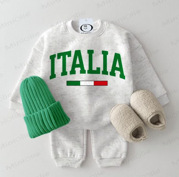 ITALIA Baby Sweatshirt 2-piece Grey Set