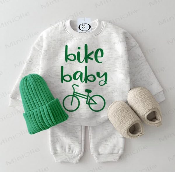 BIKE BABY Baby Sweatshirt 2-piece Grey Set