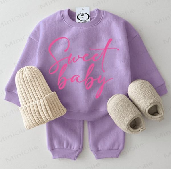 SWEET BABY Baby Sweatshirt 2-piece Purple Set