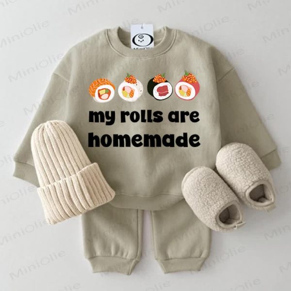 MY ROLLS ARE HOMEMADE Baby Sushi Grey Green 2-piece Set