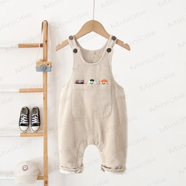 Baby Toddler Animal Corduroy Fleece Lined Overalls