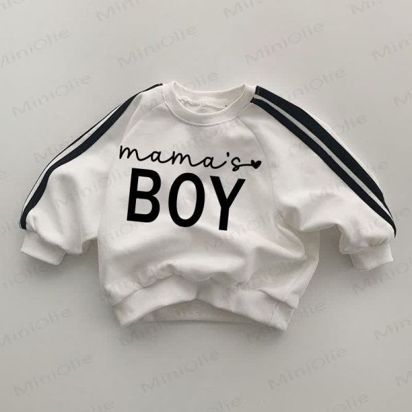 MAMA'S BOY Baby White Sweatshirt