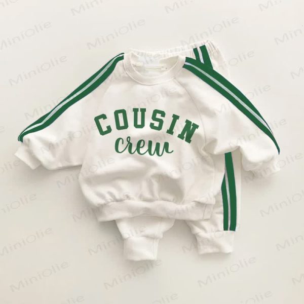 COUSIN CREW Baby Toddler Green Striped 2-piece Set