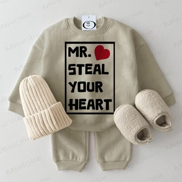 MR. STEAL YOUR HEART Baby Grey Green 2-piece Set