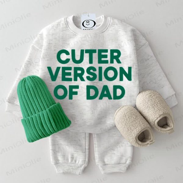 CUTER VERSION OF DAD Baby Sweatshirt 2-piece Grey Set