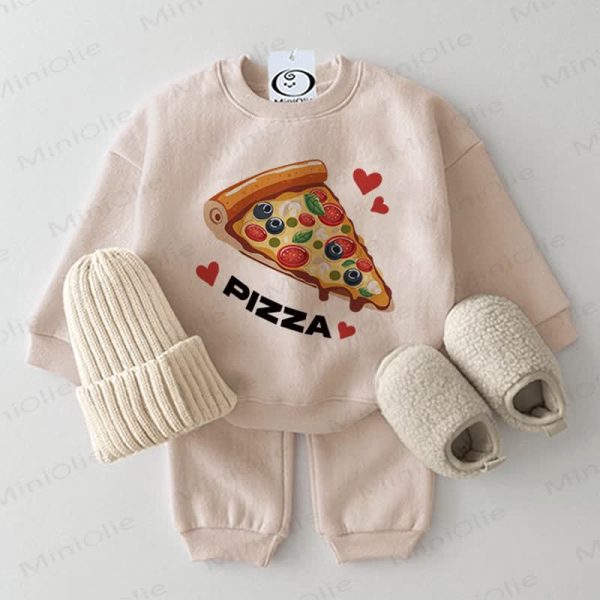 PIZZA Baby Heart 2-piece Beige Set