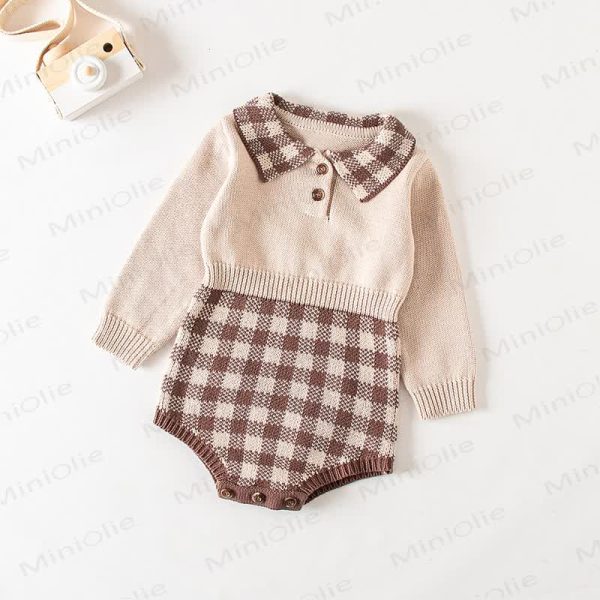Baby Plaid Knit Polo Bodysuit
