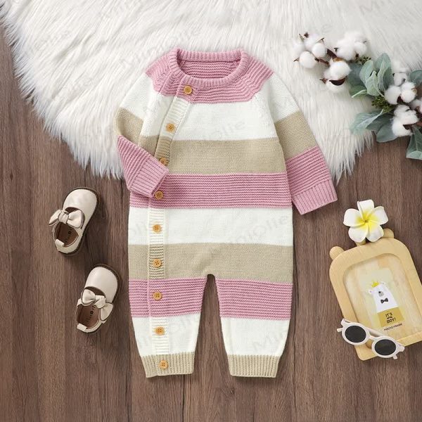 Baby Knit Striped Romper
