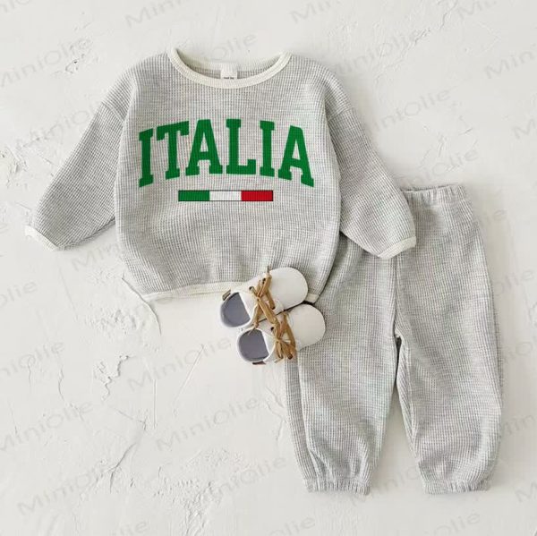 ITALIA Baby Waffle 2-piece Light Grey Set