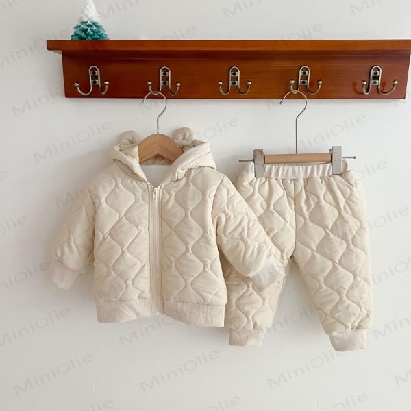 Baby Toddler Quilted Solid Color 2-piece Set