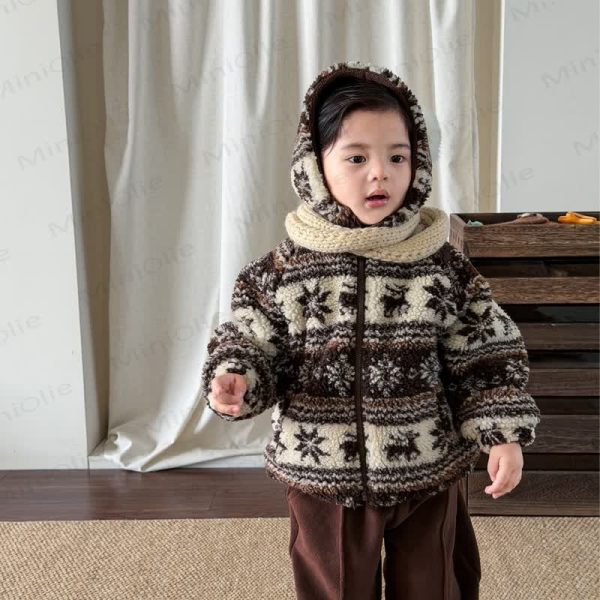 Baby Boy's Warm Hooded Fleece Outerwear