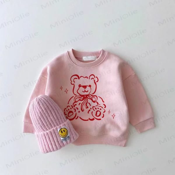 Baby Girl Bear Pink Sweatshirt