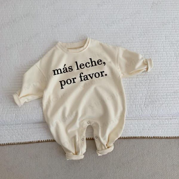 MAS LECHE, POR FAVOR. Baby Beige Romper